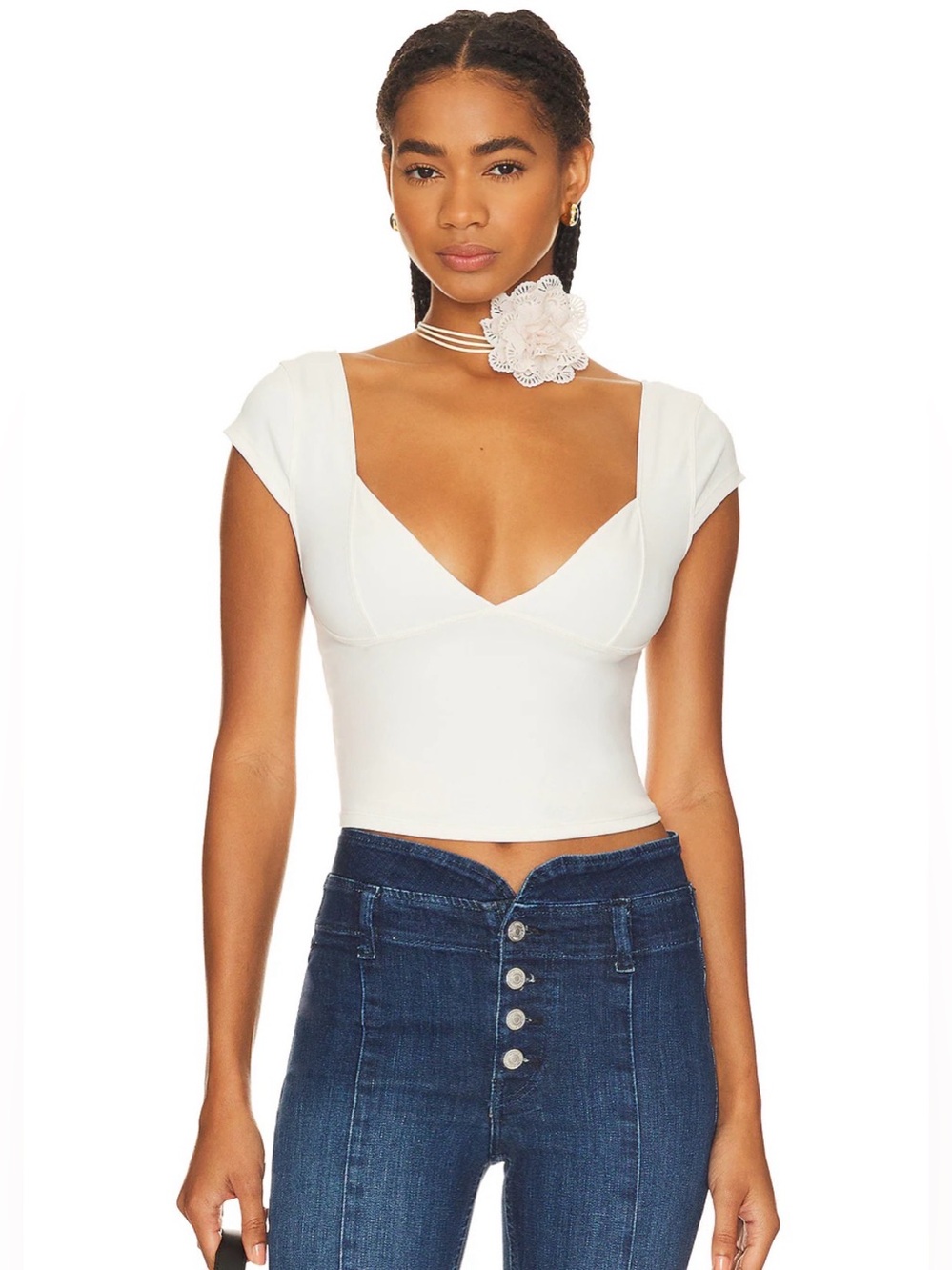 Free People Intimately Duo Corset Cami in Ivory. Large. New with tags.